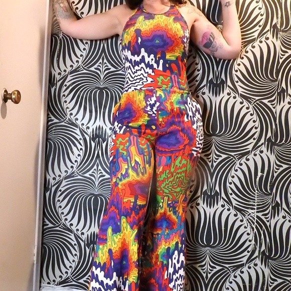 FASHION WH0RE Trippy Island Jumpsuit Size 8/10 - Picture 5 of 7